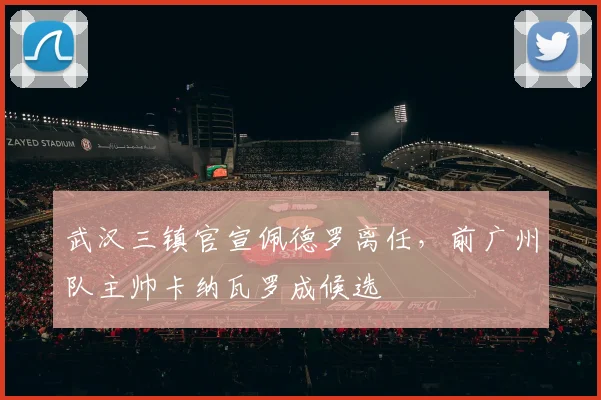 武汉三镇官宣佩德罗离任，前广州队主帅卡纳瓦罗成候选